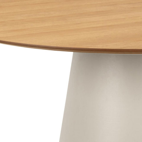 Rebellenclub Eetkamertafel Leeds - ø120 cm - Greige met Eiken Blad