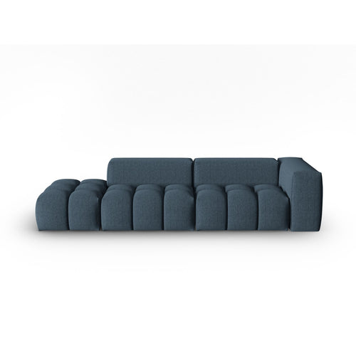 Cosmopolitan Design - Linker modulaire bank Verona 4-zits, structurele stof donkerblauw - 85x265x70cm