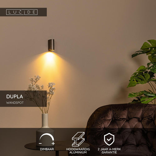 Lucide wandspot DUPLA - 1xGU10 (MR11) - Koffie