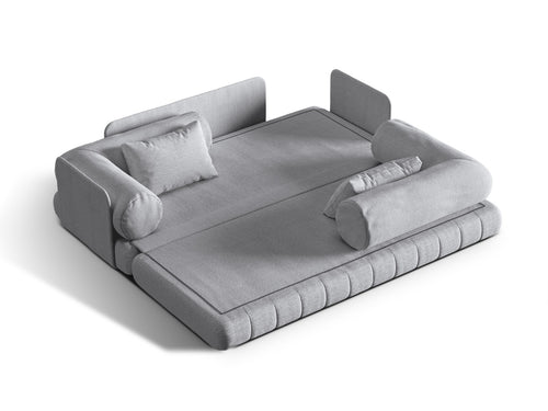 Cosmopolitan Design Converteerbare bank Kemi 3-zits, boucle grijs - 95x206x70cm