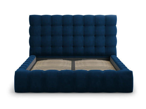 Cosmopolitan Design Opbergbed met hoofdeinde Bali 200x200cm, flueel, koningsblauw - 230x225x125cm
