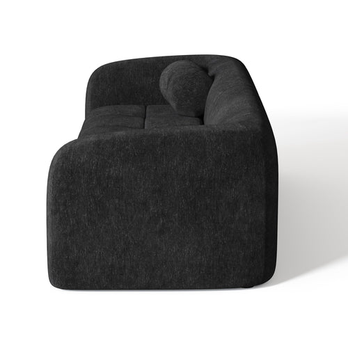 Sia Home - Rechte bank HAUSSMANN - Fluweel - Zwart - 226cm