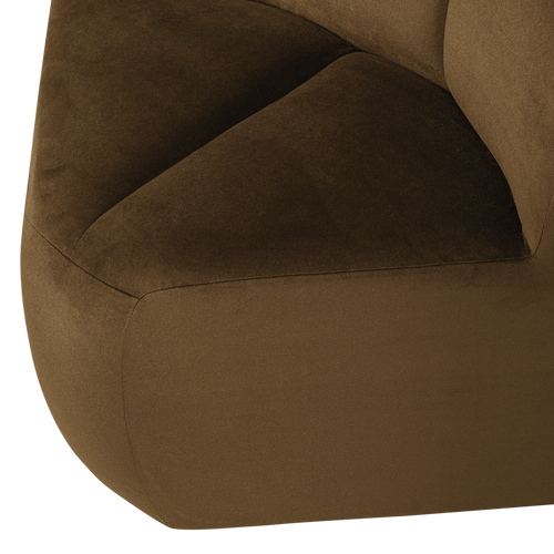 WOOOD eetbank hoek met rugleuning Mojo - Velvet - Honinggeel - 83x83x83