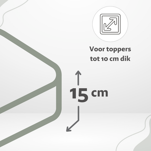 Ten Cate topper hoeslaken - 100% katoensatijn - 140x200 -  groen