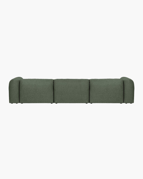 noo.ma Yaro 4-zits hoekbank Thyme Green bouclé
