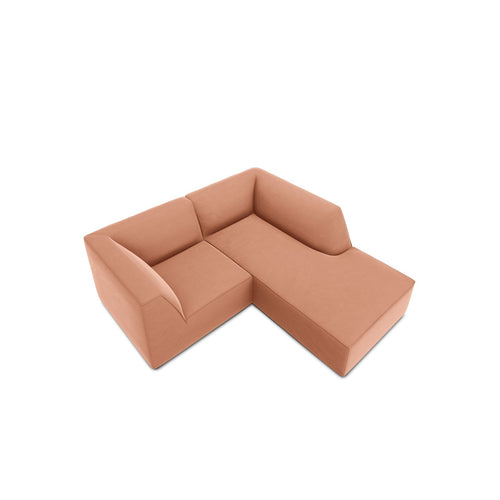 Cosmopolitan Design - Modulaire hoekbank rechts Siena 3-zits, flueel roze - 180x186x69cm