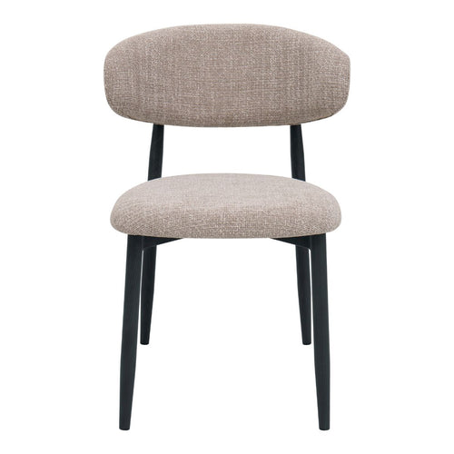 Giga Meubel Eetkamerstoel Alexia - Taupe/Zwart - 52x56x77cm - Set van 2 - vtwonen shop