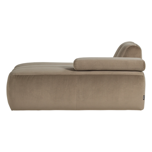 WOOOD chaise longue bank rechts Mojo - Velvet - Khaki - 74x124x162