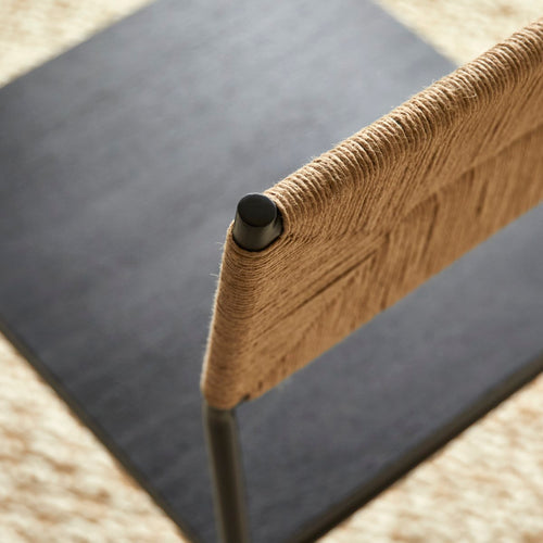 Tikamoon Stoel van metaal en natuurlijke vezels - Zwart - vtwonen shop