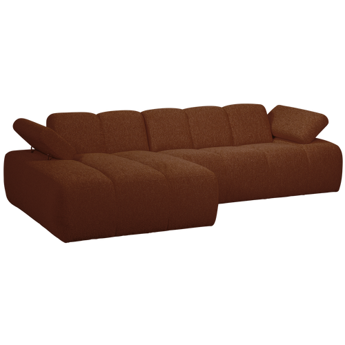 WOOOD chaise longue links Mojo - Bouclé - Roest Bruin Melange - vtwonen shop