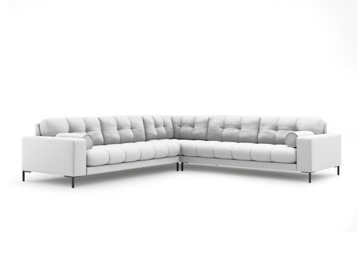 Cosmopolitan Design Symmetrische hoekbank Bali 6-zits, structurele stof, lichtgrijs - 256x256x75cm