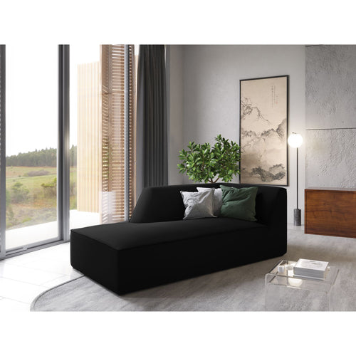 Cosmopolitan Design - Ligstoel links Siena flueel zwart - 181x93x69cm