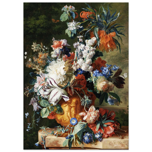 Artfulprints  Jan van Huysum - Bouquet of flowers in an urn   poster 50x70 cm - vtwonen shop