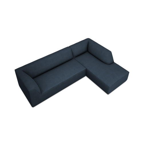 Cosmopolitan Design - Modulaire hoekbank rechts Siena 4-zits, structurele stof marineblauw - 180x273x69cm