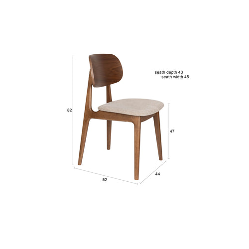 Dutchbone Marais Eetkamerstoelen Walnoot kleur - Set van 2