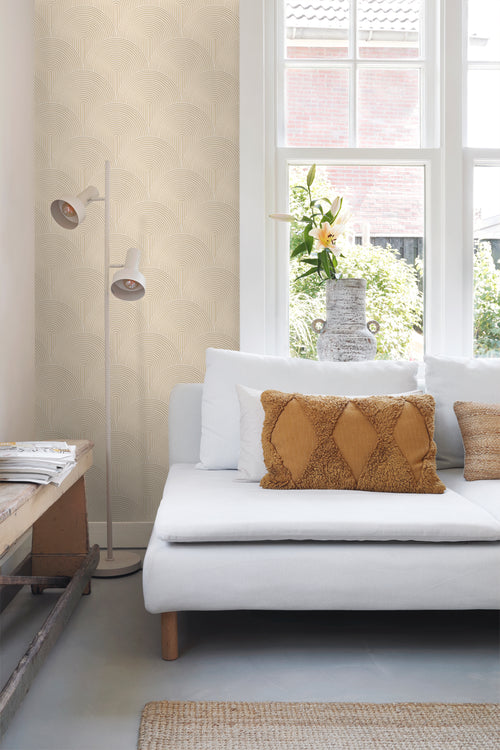 ESTAhome behang 3D-motief warm beige - 50 x 900 cm - 131101 - vtwonen shop