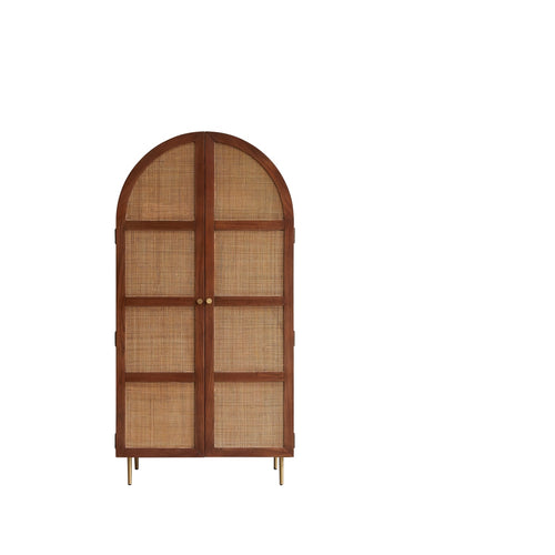 Tikamoon Kast van iepenhout en riet - Bruin - vtwonen shop