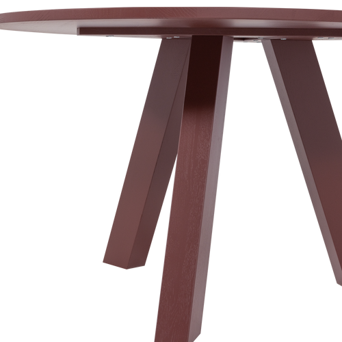 WOOOD eettafel Ø120 cm Rhonda - Eiken - Bordeauxrood - 75x129x129