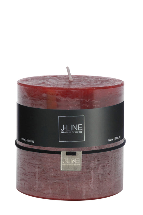 J-Line cilinderkaars Kers - rood - 64U - 6 stuks