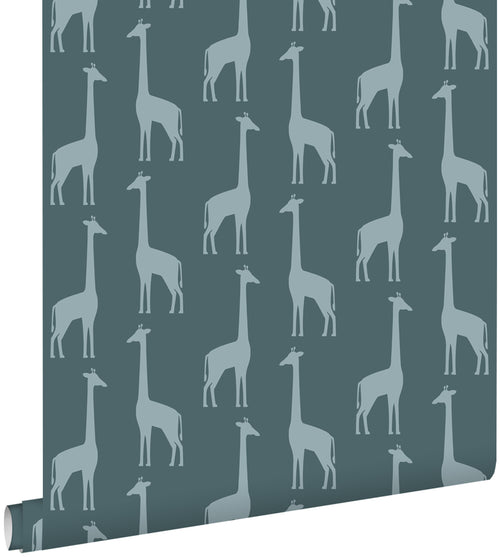 ESTAhome behang giraffen vergrijsd donker blauw - 0,53 x 10,05 m - 139061 - vtwonen shop