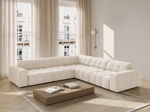 Cosmopolitan Design Symmetrische hoekbank CHICAGO 4-zits, chenille lichtbeige - 285x285x78cm