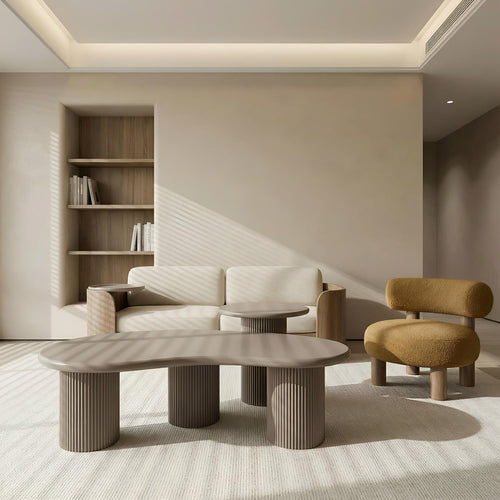 Furnhouse salontafel Wave - Beige - Ø 130 cm