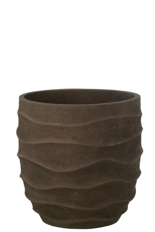 J-Line bloempot Golf + Buiten zand - steen - bruin - medium