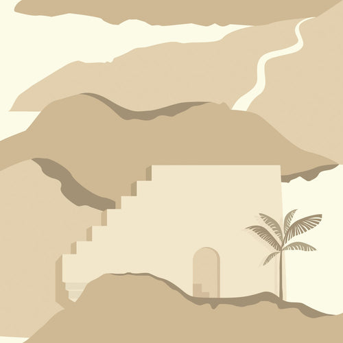 ESTAhome behang mediterrane huisjes beige - 50 x 900 cm - 139624 - vtwonen shop