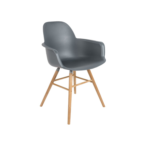 Zuiver Albert Kuip Eetkamerstoelen met armleuning Donkergrijs - Set van 2 - vtwonen shop