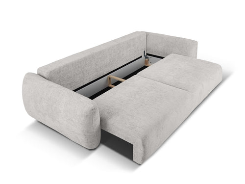 Cosmopolitan Design Slaapbank met opbergdoos Matera 3-zits, chenille, lichtgrijs - 108x240x86cm