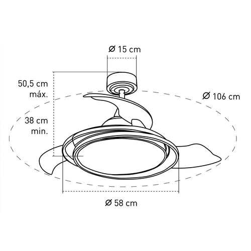 CristalRecord plafondventilator Antila - 3 lichts - 106  x  50.5   cm - zwart - vtwonen shop