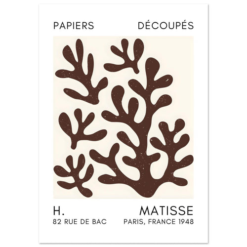 Artfulprints  Matisse – Coral shadows brown   poster 70x100 cm - vtwonen shop