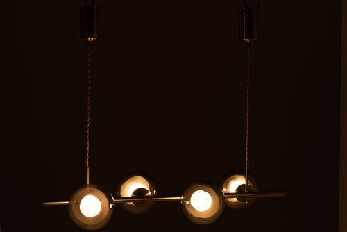 J-Line hanglamp Yuks 4 Lampen - staal - goud