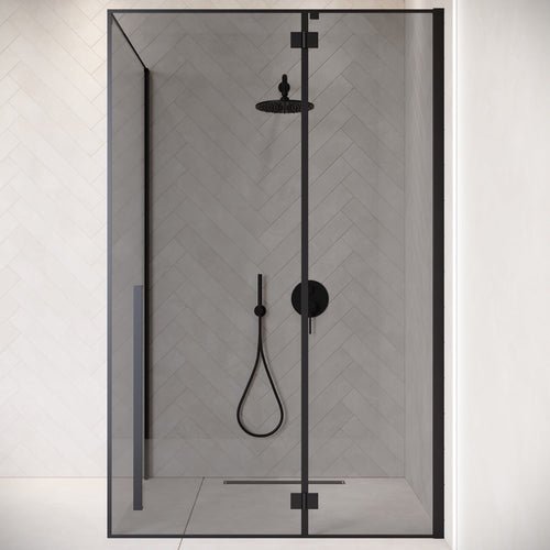Badplaats Douchecabine Vancouver 90 x 120 x 190 cm - Zwart - Rookglas - Douchewand met Draaideur