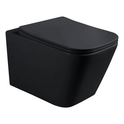 LOMAZOO hangtoilet Linea - vierkant - zwart