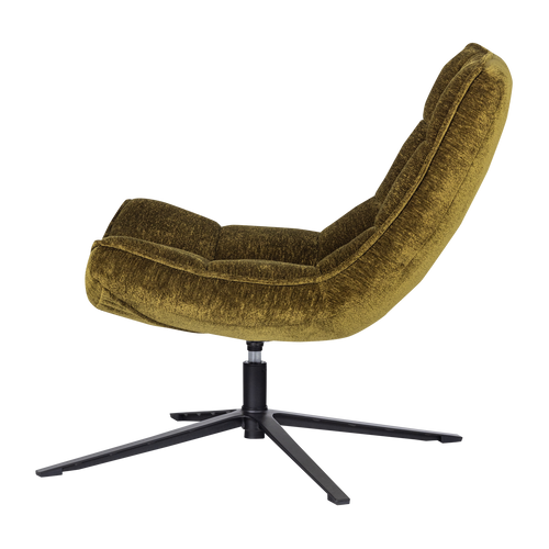 WOOOD draaifauteuil Maudi - Chenille - Groen - 84x74x86