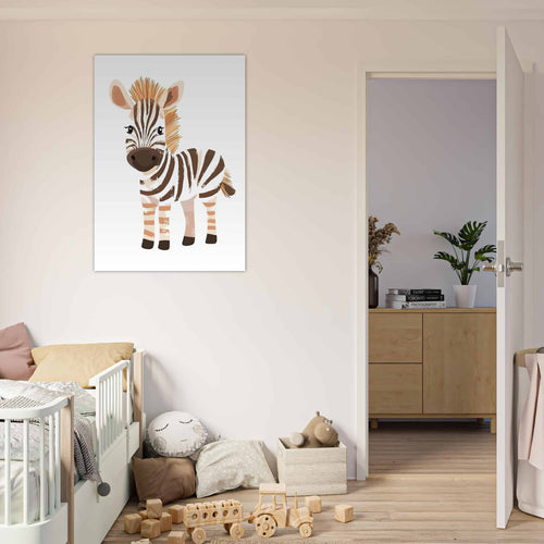 Artfulprints Poster Lieve zebra   - 70x100 cm - Zwart / Wit