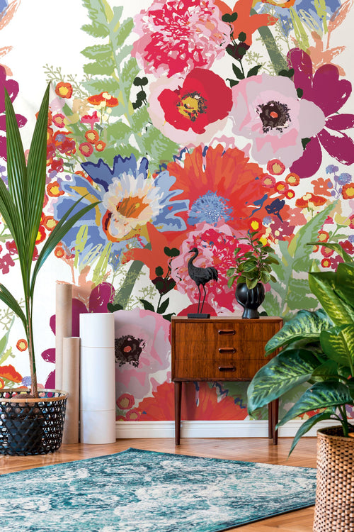 Livingwalls fotobehang bloemen wit 159 x 280 cm AS-392071