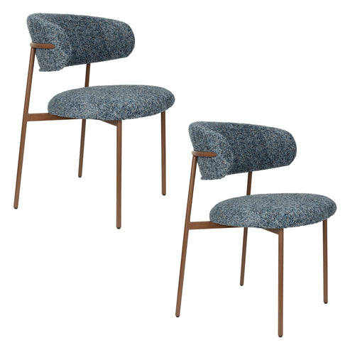 Housecraft Living Claes Eetkamerstoelen Gemêleerd Blauw - Set van 2