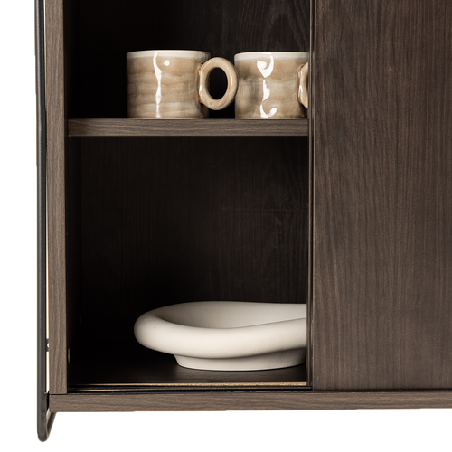Wandkast Metaal Zwart - Melamine - 36x51x170cm - Kast Vita | Leen Bakker Wandkast Metaal Zwart - Melamine - 36x51x170cm - Kast Vita | Leen Bakker