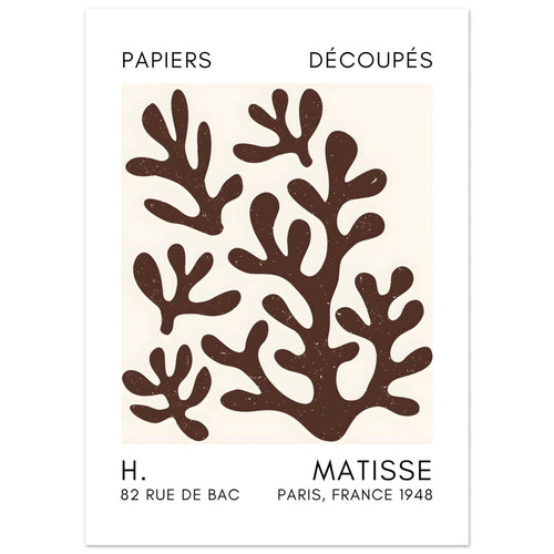 Artfulprints  Matisse – Coral shadows brown   poster 50x70 cm - vtwonen shop