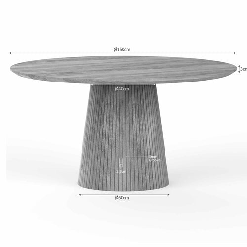 StarFurn Eettafel Solana - Rond Taupe Hout - 150x150x76cm - vtwonen shop