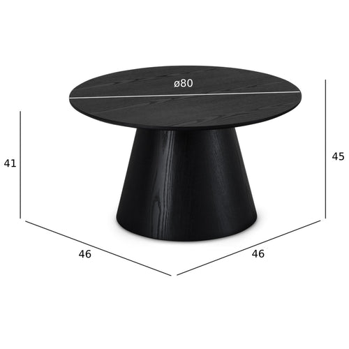Furnhouse ronde salontafel Tango - Zwart - Ø 80 cm