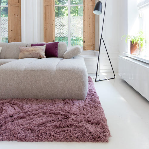 Hoogpolig vloerkleed Pilo Darkpink Polyester Interieur05
