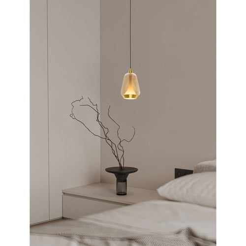 Nova Luce ALISH Slanke hanglamp voor aan het plafond, messing goud, mat zwart, champagne LED 8W 433lm 3000K