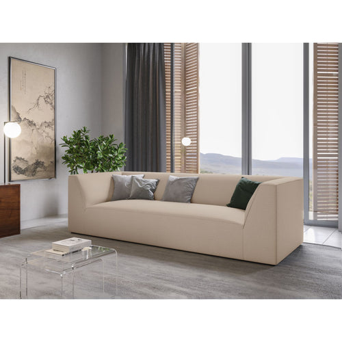 Cosmopolitan Design - Bank Siena 3-zits, structurele stof beige - 92x232x69cm