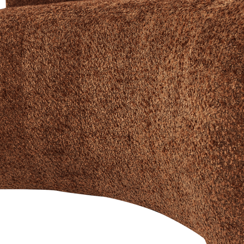 WOOOD eetbank halfronde hoek rug Mojo Base - Wollig - Roestbruin - 83x152x76