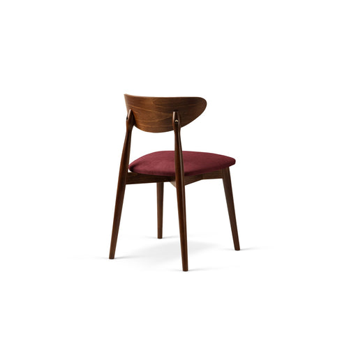 Set van 2 stoelen Leon chenille bordeaux - 48x47.5x79cm