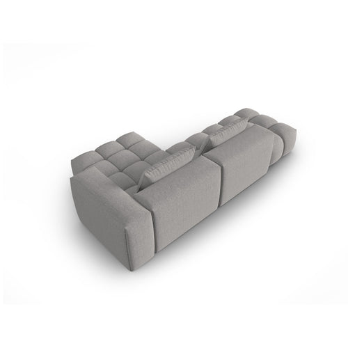 Cosmopolitan Design - Modulaire hoekbank rechts Verona 4-zits, structurele stof warm grijs - 145x265x70cm