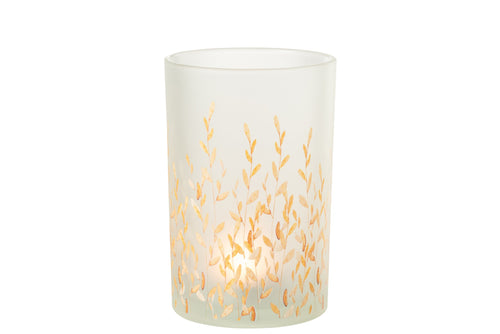 J-Line windlicht Sally - glas - oranje/transparant - large